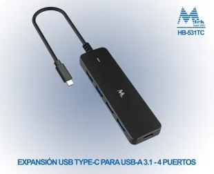 Hub Mtek HB-531TC 4 Portas 3.1 Type