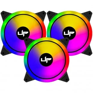 Ventilador UP Gamer Fusion KIT 3X1 ARGB C/control