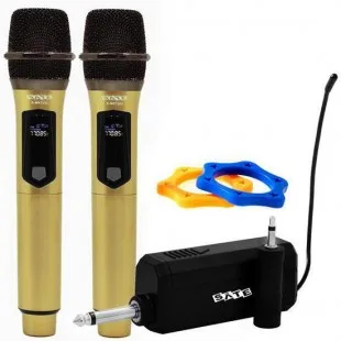 Sate A-MK1202 Inalámbrico KIT 2 MIC Dorado
