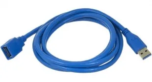 Cable USB Extensor 3M 3.0 Microfins Azul