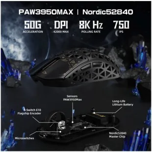 Attack Shark R5 Ultra 8K Inalámbrico Negro