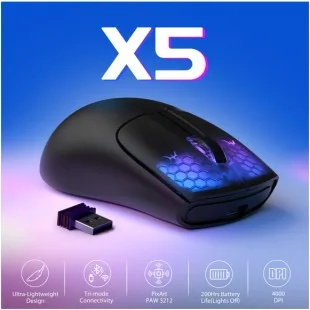 Attack Shark X5 RGB WIRED+2.4G+BT Negro