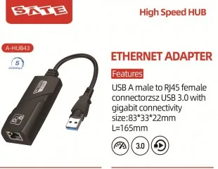 Adaptador Sate A-HUB43 USB 3.0