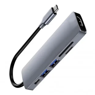 Hub Sate A-HUBC55 6 Portas Type-c 6IN1