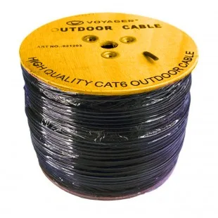 Cable Rede UTP 305M Externo CAT6 Negro