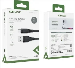 Acefast C3-09 Usb-a para Micro USB Negro