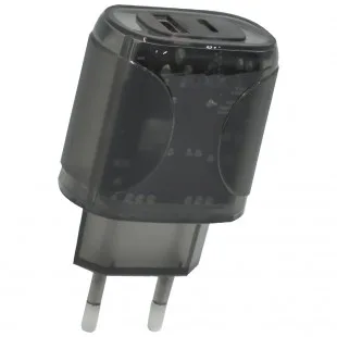 Sate A-CC1203 Adapter Usb+usb-c 12W TRA Negro