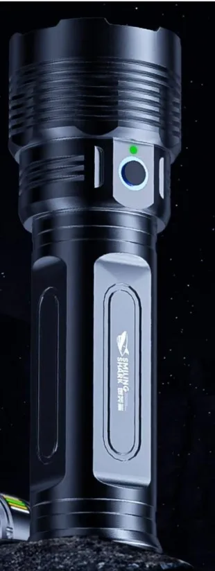 Lanterna Smiling Shark C/bateria Cable Usb-c Negro