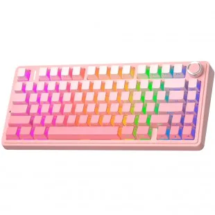 Aula F75 RGB Meca Wireles C/Cable Rosa