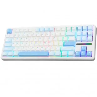Aula F87 PRO Meca. Inalámbrico C/Cable Blanco