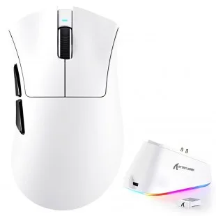 Attack Shark V3 PRO 1K WIRED+2.4G+BT Blanco