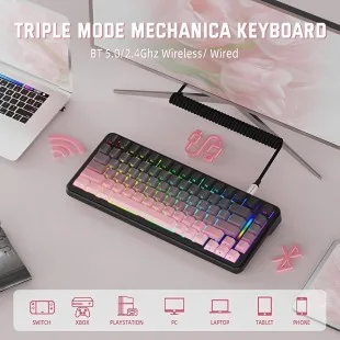 Attack Shark M86 RGB WIRED+2.4G+BT Blackberry Blueberry