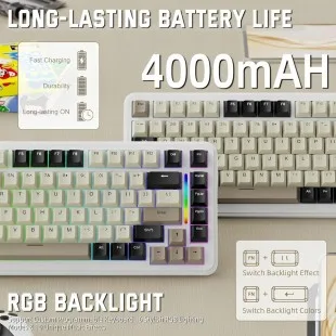 Attack Shark M86 RGB WIRED+2.4G+BT Cheese Whit