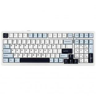 Aula F99 Mec. Wired RGB White+blue+dark Blanco