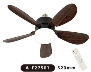 Ventilador Sate C/luminaria E27 22W C/cont Negro